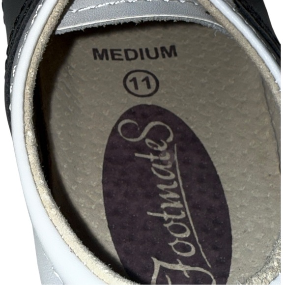 Footmates Cheer Black White Leather Saddle Shoes Toddler Youth Size 11 Medium - Picture 6 of 7